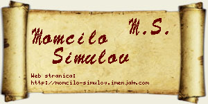 Momčilo Simulov vizit kartica